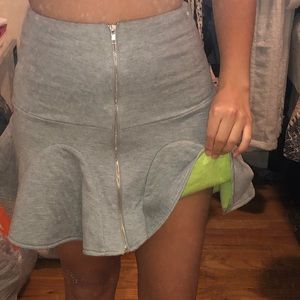 Heather Grey Flare Skirt with Neon inside lining